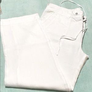 White linen pants
